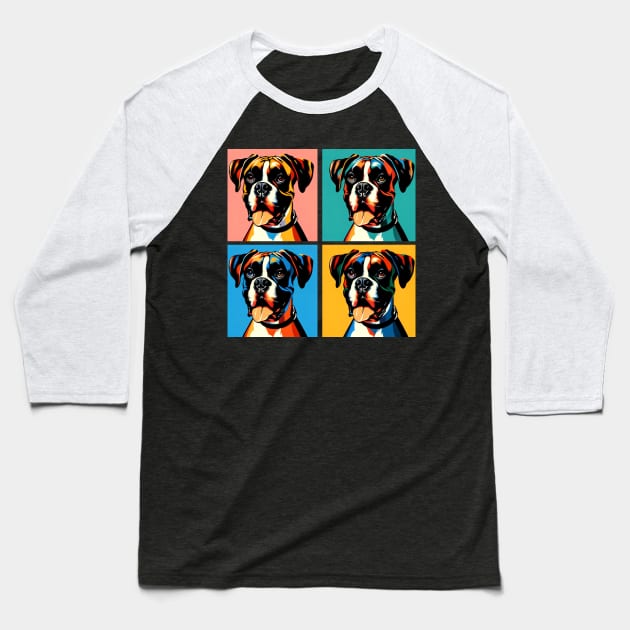 Boxer Pop Art - Dog Lover Gifts Baseball T-Shirt by PawPopArt